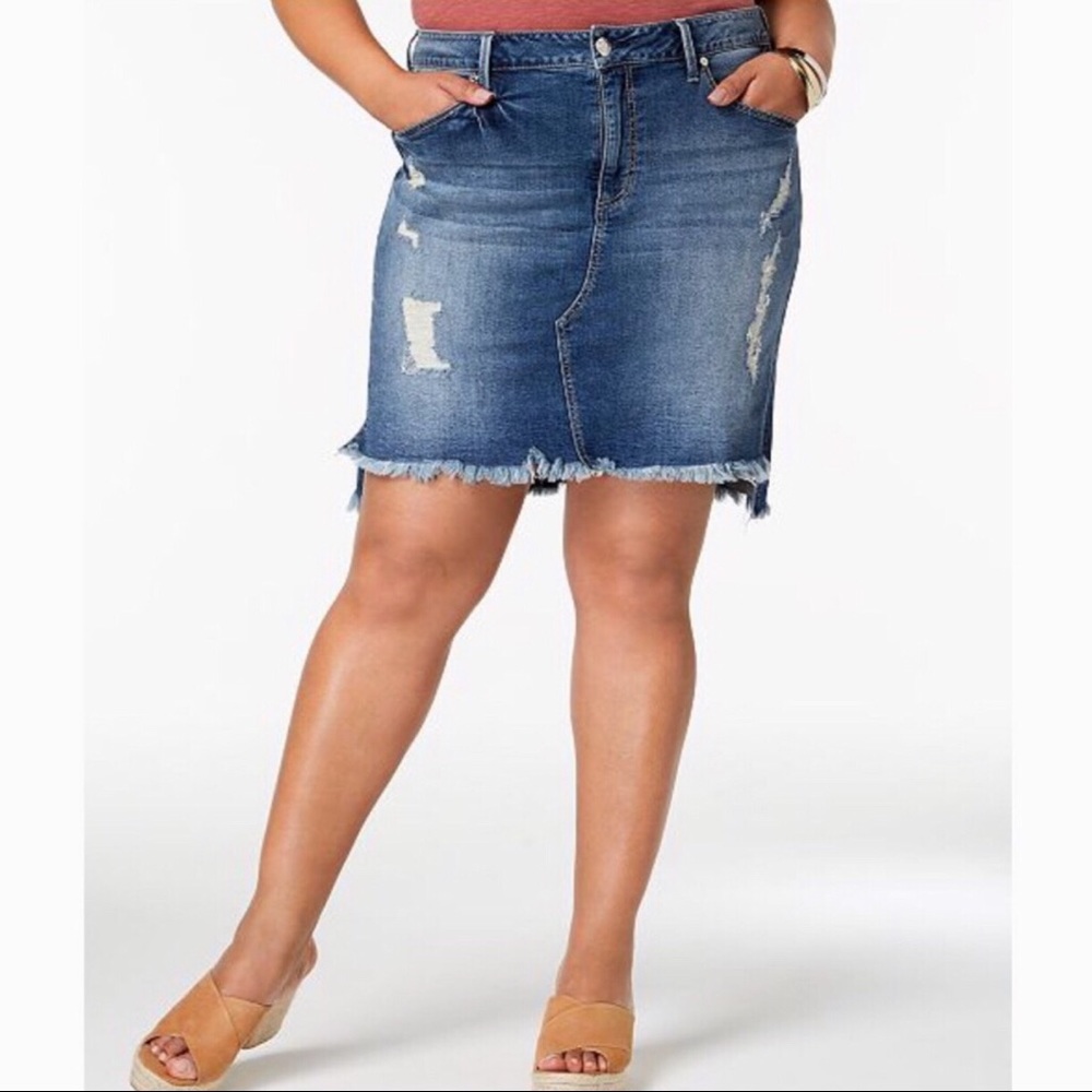 Distress Maternity Skirt Denim by Seven7,Sz 12, 14 - Picture 2 of 6